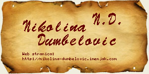 Nikolina Dumbelović vizit kartica